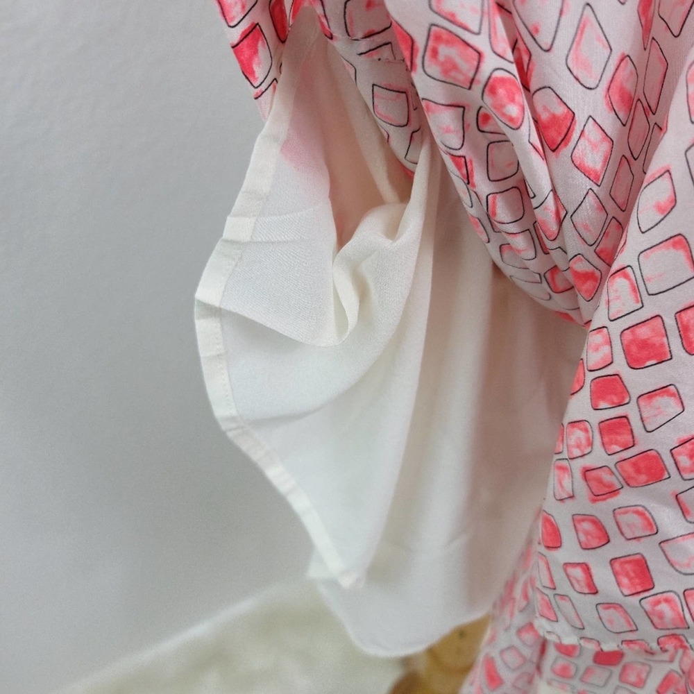 DIANE VON FURSTENBERG 100% SILK ROUGE SLEEVELESS CORAL ALBA TWO SILK DRE… - Picture 8 of 12